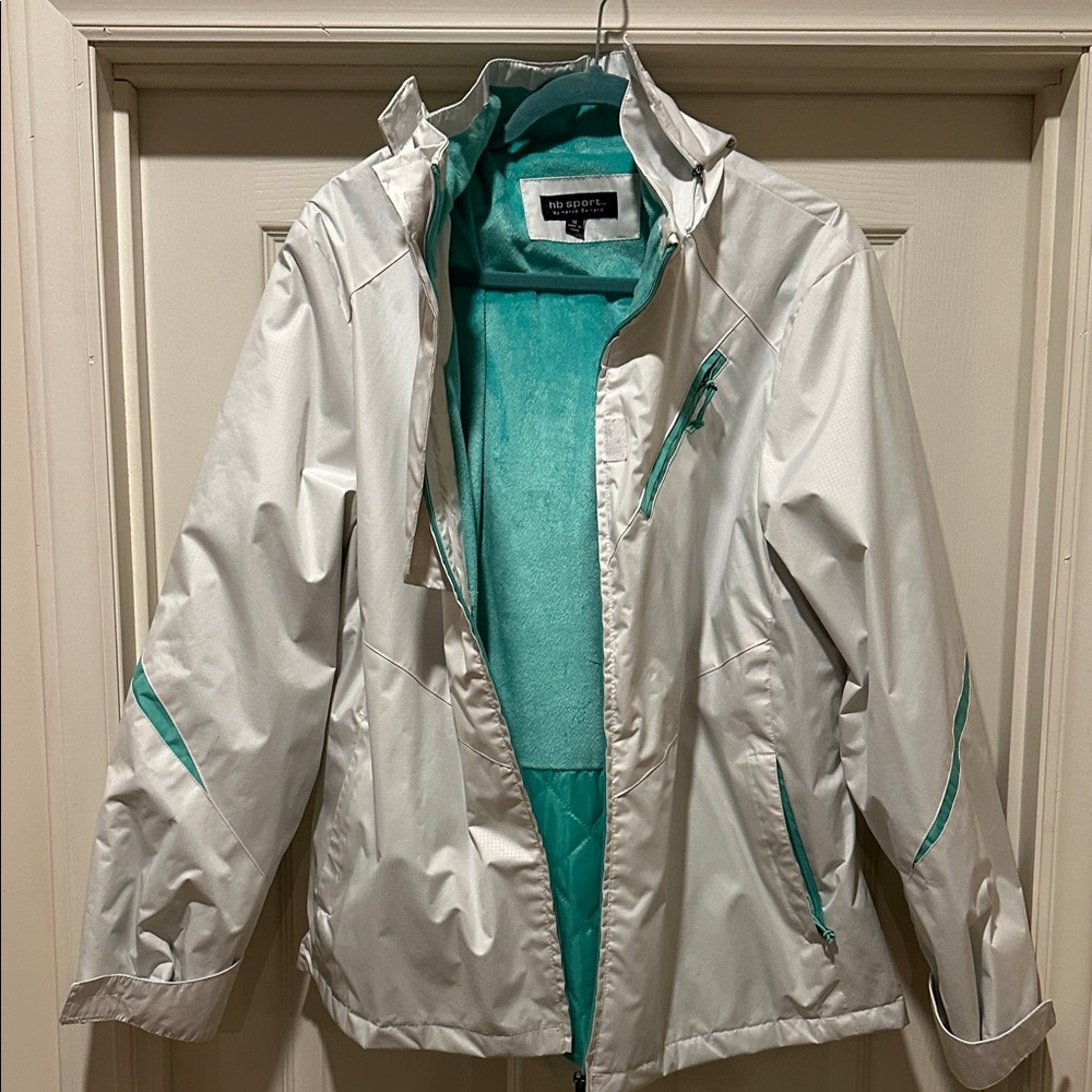 Harve Benard Women's White and Teal Ski Jacket